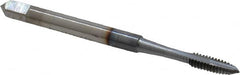 OSG - #4-40 UNC, 2 Flute, TiCN Finish, High Speed Steel Spiral Point Tap - Plug Chamfer, Right Hand Thread, 1-7/8" OAL, 9/16" Thread Length, 0.141" Shank Diam, 2B/3B Class of Fit - Exact Tooling