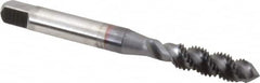 OSG - 3/8-16 UNC 3 Flute 2B Bottoming Spiral Flute Tap - High Speed Steel, TiCN Finish, 2-15/16" OAL, Right Hand Flute, Right Hand Thread, H5, Series 107 - Exact Tooling
