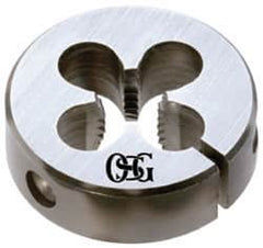 OSG - M16x1.50 Metric Fine Thread, High Speed Steel Round Die - 16mm Thick, Right Hand Thread, Adjustable - Exact Tooling