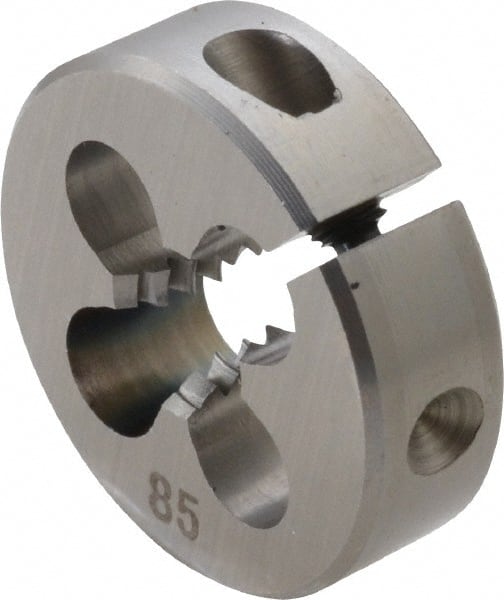 OSG - 1/4-20 UNC Thread, 13/16" Outside Diam High Speed Steel Round Die - 1/4" Thick, Right Hand Thread, Adjustable - Exact Tooling