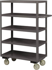Durham - 1,200 Lb Capacity, 18" Wide x 36" Long x 55-5/8" High Service Cart - 5 Shelf, Steel, 2 Rigid/2 Swivel Casters - Exact Tooling