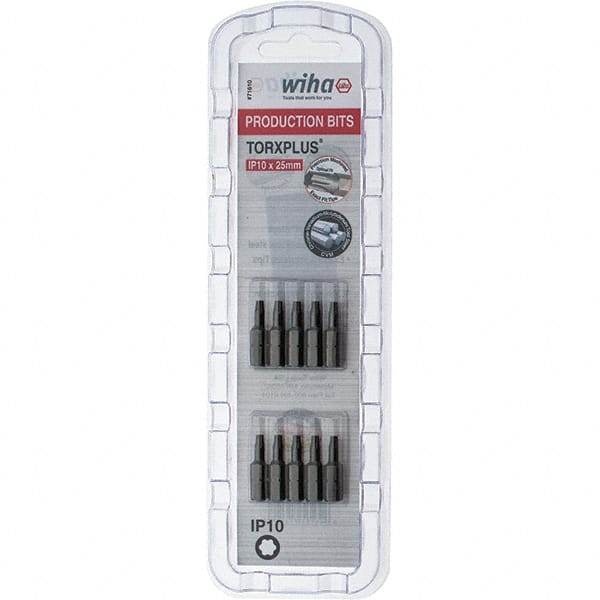 Wiha - 1/4" Drive IP10 Torx Plus Screwdriver Bit - 1" OAL, Insert Bit - Exact Tooling