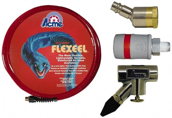 Coilhose Pneumatics - Blow Gun & Hose Kits; Type: Paint Booth Kit ; Hose Length (Feet): 35.00 ; Hose Inside Diameter: 3/8 (Inch); Fitting Size: 1/4 NPT ; Contents: High Flow Ball Swivel Connector; High Flow Composite Coupler; Rubber Tip In-Line Blow Gun - Exact Tooling