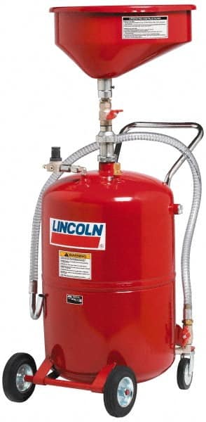 Lincoln - Oil Drain Containers Type: Pressurized Evacuation Drain w/Casters Container Size: 20 Gal. - Exact Tooling