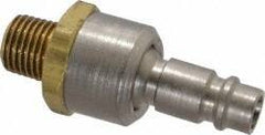 Coilhose Pneumatics - 1/4 Male NPT European High Flow Pneumatic Hose Ball Swivel - Brass/Nickel Plated Steel, 1/4" Body Diam, 1/4" Hose ID - Exact Tooling