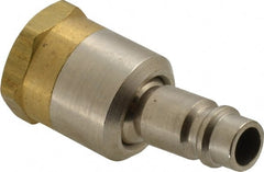 Coilhose Pneumatics - 1/4 Female NPT European High Flow Pneumatic Hose Ball Swivel - Brass/Nickel Plated Steel, 1/4" Body Diam, 1/4" Hose ID - Exact Tooling