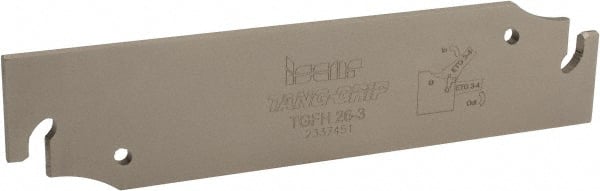 Iscar - 1.0236" Blade Height, 0.098" Blade Width, 4.331" OAL, Neutral Cut, Double End Indexable Cut-Off Blade - TGFH Blade - Exact Tooling