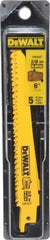 DeWALT - 6" Long, Bi-Metal Reciprocating Saw Blade - Tapered Profile, 5 to 8 TPI, Toothed Edge, Universal Shank - Exact Tooling