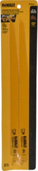 DeWALT - 12" Long, Bi-Metal Reciprocating Saw Blade - Tapered Profile, 6 TPI, Toothed Edge, Universal Shank - Exact Tooling