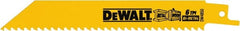 DeWALT - 6" Long, Bi-Metal Reciprocating Saw Blade - Straight Profile, 6 TPI, Toothed Edge, Universal Shank - Exact Tooling