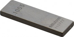 Mitutoyo - 0.1005" Rectangular Steel Gage Block - Accuracy Grade 0, Includes Certificate of Inspection - Exact Tooling