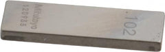 Mitutoyo - 0.102" Rectangular Steel Gage Block - Accuracy Grade 0, Includes Certificate of Inspection - Exact Tooling