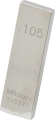 Mitutoyo - 0.105" Rectangular Steel Gage Block - Accuracy Grade 0, Includes Certificate of Inspection - Exact Tooling