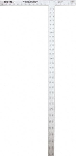 Johnson Level & Tool - 47" Blade Length x 1-1/2" Blade Width, 22" Base Length x 2" Base Width Aluminum Square - 0.008" Accuracy - Exact Tooling