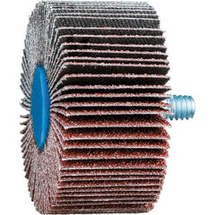 PFERD - 2" Diam x 1" Face Width, Aluminum Oxide Coated Mounted Flap Wheel - 1/4-20 Threaded Mount, 60 Grit, 23,000 Max RPM - Exact Tooling