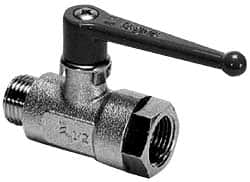 Legris - 3/8" Pipe, Brass Standard Ball Valve - 1 Piece, Inline - One Way Flow, MBSPP x FBSPP Ends, Lever Handle, 580 WOG - Exact Tooling