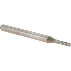 M.A. Ford - 1/16" Cut Diam, 1/8" Shank Diam, Cylinder Head Double Cut Burr - Carbide, Flat End, 1/4" LOC, 1-1/2" OAL - Exact Tooling