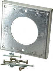 Hubbell Wiring Device-Kellems - Electrical Outlet Box Steel Raised Cover - 4" Overall Width - Exact Tooling