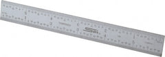 SPI - 6" Long, 1/64, 1/50, 1/32, 1/10" Graduation, Rigid Steel Rule - 3R Graduation Style, 3/4" Wide, Silver, Satin Chrome Finish - Exact Tooling
