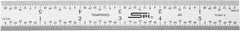 SPI - 6" Long, 1/64, 1/32, 1/16, 1/8" Graduation, Rigid Steel Rule - 4R Graduation Style, 3/4" Wide, Silver, Satin Chrome Finish - Exact Tooling
