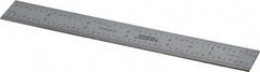 SPI - 6" Long, 1/100, 1/64, 1/32, 1/10" Graduation, Rigid Steel Rule - 5R Graduation Style, 3/4" Wide, Silver, Satin Chrome Finish - Exact Tooling