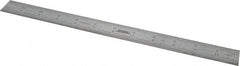 SPI - 12" Long, 1/64, 1/50, 1/32, 1/10" Graduation, Rigid Steel Rule - 3R Graduation Style, 1" Wide, Silver, Satin Chrome Finish - Exact Tooling