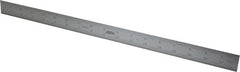 SPI - 18" Long, 1/64, 1/32, 1/16, 1/8" Graduation, Rigid Steel Rule - 4R Graduation Style, 1-1/8" Wide, Silver, Satin Chrome Finish - Exact Tooling