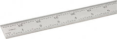 SPI - 24" Long, 1/64, 1/50, 1/32, 1/10" Graduation, Rigid Steel Rule - 3R Graduation Style, 1-1/8" Wide, Silver, Satin Chrome Finish - Exact Tooling