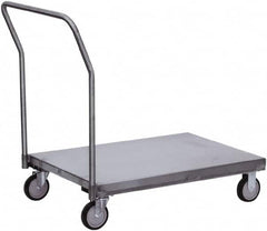 Jamco - 1,200 Lb Capacity Platform Truck - Stainless Steel Deck, 48" OAW, 9" Platform Height, Urethane Casters - Exact Tooling