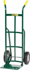 Little Giant - 800 Lb Capacity 49" OAH Hand Truck - 12 x 14" Base Plate, Dual Handle, Steel, Solid Rubber Wheels - Exact Tooling