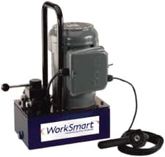 Value Collection - 10,000 psi Electric Hydraulic Pump & Jack - 1 Gal Oil Capacity, 4-Way, 3 Position Valve, Use with Double Acting Cylinders, Advance, Hold & Retract - Exact Tooling