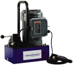 Value Collection - 10,000 psi Electric Hydraulic Pump & Jack - 1 Gal Oil Capacity, 3-Way, 2 Position Valve, Use with Single Acting Cylinders, Advance, Hold & Retract - Exact Tooling