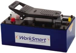 Value Collection - 10,000 psi Air-Hydraulic Pump & Jack - 231.9 Cu In Oil Capacity, Use with Single Acting Cylinders, Advance, Hold & Retract - Exact Tooling