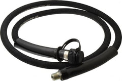 Value Collection - 3/8" Inside Diam x 3/8 NPT 6' Hydraulic Pump Hose - 10,000 psi, 3/8 NPTF Male Opposite End, Rubber - Exact Tooling