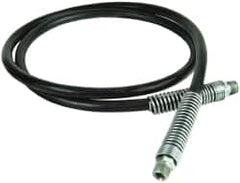 Value Collection - 1/4" Inside Diam x 3/8 NPT 3' Hydraulic Pump Hose - 10,000 psi, 3/8 NPTF Male Opposite End, Rubber - Exact Tooling