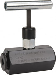Value Collection - 3/8-18 Inlet Steel Hydraulic Control Valve - 3/8-18 Thread, 10,000 psi, 1.45" Wide x 2.52" Long - Exact Tooling