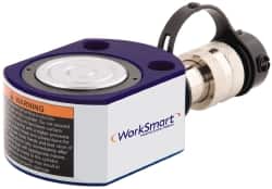Value Collection - 20 Ton, 0.43" Stroke, 1.88 Cu In Oil Capacity, Portable Hydraulic Flat Body Cylinder - 4.38 Sq In Effective Area, 2.01" Lowered Ht., 2.44" Max Ht., 2.36" Cyl Bore Diam, 2" Plunger Rod Diam, 10,000 Max psi - Exact Tooling