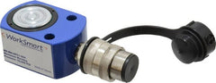 Value Collection - 10 Ton, 0.43" Stroke, 1.01 Cu In Oil Capacity, Portable Hydraulic Flat Body Cylinder - 2.36 Sq In Effective Area, 1.69" Lowered Ht., 2.12" Max Ht., 1.73" Cyl Bore Diam, 1.5" Plunger Rod Diam, 10,000 Max psi - Exact Tooling