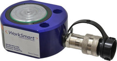 Value Collection - 30 Ton, 0.51" Stroke, 3.31 Cu In Oil Capacity, Portable Hydraulic Flat Body Cylinder - 6.49 Sq In Effective Area, 2.31" Lowered Ht., 2.82" Max Ht., 2.87" Cyl Bore Diam, 2.5" Plunger Rod Diam, 10,000 Max psi - Exact Tooling