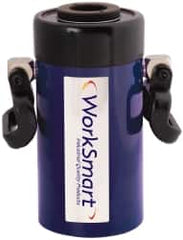 Value Collection - 60 Ton, 6" Stroke, 78.25 Cu In Oil Capacity, Portable Hydraulic Hollow Hole Cylinder - 13.05 Sq In Effective Area, 12.76" Lowered Ht., 18.76" Max Ht., 4.08" Cyl Bore Diam, 3.66" Plunger Rod Diam, 10,000 Max psi - Exact Tooling