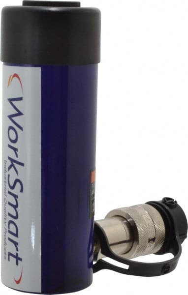 Value Collection - 10 Ton, 4.02" Stroke, 9 Cu In Oil Capacity, Portable Hydraulic Single Acting Cylinder - 2.24 Sq In Effective Area, 6.85" Lowered Ht., 10.87" Max Ht., 1.69" Cyl Bore Diam, 1.49" Plunger Rod Diam, 10,000 Max psi - Exact Tooling