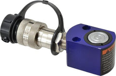 Value Collection - 5 Ton, 0.63" Stroke, 0.69 Cu In Oil Capacity, Portable Hydraulic Single Acting Cylinder - 1.1 Sq In Effective Area, 1.63" Lowered Ht., 2.26" Max Ht., 1.18" Cyl Bore Diam, 0.98" Plunger Rod Diam, 10,000 Max psi - Exact Tooling