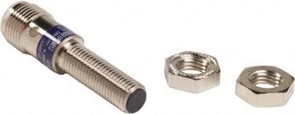Telemecanique Sensors - PNP, 1.5mm Detection, Cylinder Shielded, Inductive Proximity Sensor - 3 Wires, IP67, 12 to 24 VDC, M12x1 Thread, 45mm Long x 0.39 Inch Wide - Exact Tooling