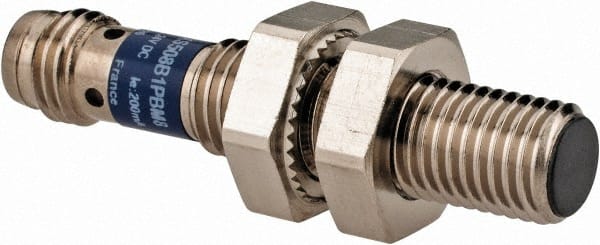 Telemecanique Sensors - PNP, NC, 1.5mm Detection, Cylinder Shielded, Inductive Proximity Sensor - 3 Wires, IP67, 12 to 24 VDC, M8x1 Thread, 42mm Long x 0.39 Inch Wide - Exact Tooling