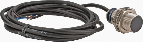 Telemecanique Sensors - PNP, 5mm Detection, Cylinder Shielded, Inductive Proximity Sensor - 3 Wires, IP68, IP69K, 12 to 24 VDC, M18x1 Thread, 1.54 Inch Long x 0.71 Inch Wide - Exact Tooling