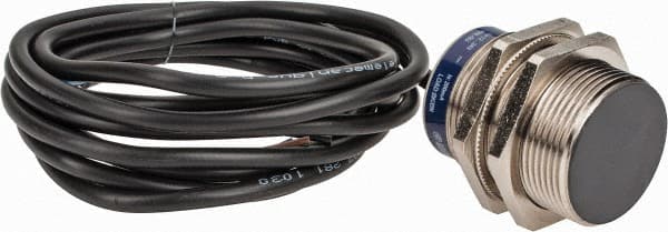 Telemecanique Sensors - NPN, NC, 10mm Detection, Cylinder Shielded, Inductive Proximity Sensor - 3 Wires, IP68, IP69K, 12 to 24 VDC, M30x1.5 Thread, 1.69 Inch Long x 1.18 Inch Wide - Exact Tooling
