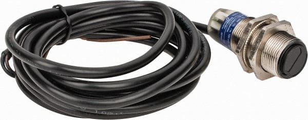 Telemecanique Sensors - Cable Connector, 4m Nominal Distance, Shock and Vibration Resistant, Retroreflective Photoelectric Sensor - 12 to 24 VDC, 500 Hz, Nickel Plated Brass, 46mm Long x 18mm Wide - Exact Tooling