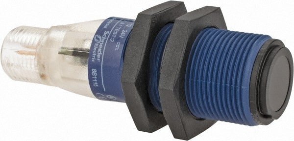 Telemecanique Sensors - 4 Pin M12 Connector, 15m Nominal Distance, Shock and Vibration Resistant, Through Beam Photoelectric Sensor - 12 to 24 VDC, 500 Hz, PBT, 60mm Long x 18mm Wide - Exact Tooling