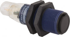 Telemecanique Sensors - 4 Pin M12 Connector, 15m Nominal Distance, Shock and Vibration Resistant, Through Beam Photoelectric Sensor - 12 to 24 VDC, 500 Hz, PBT, 2.36 Inch Long x 0.71 Inch Wide - Exact Tooling