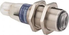 Telemecanique Sensors - 4 Pin M12 Connector, 0.1m Nominal Distance, Shock and Vibration Resistant, Diffused Photoelectric Sensor - 12 to 24 VDC, 500 Hz, Nickel Plated Brass, 2.36 Inch Long x 0.71 Inch Wide - Exact Tooling